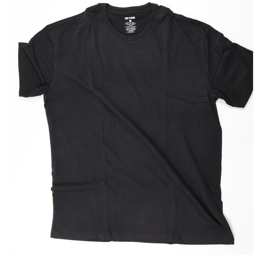 True Classic T Shirt Crew Neck Black Solid XL NWT